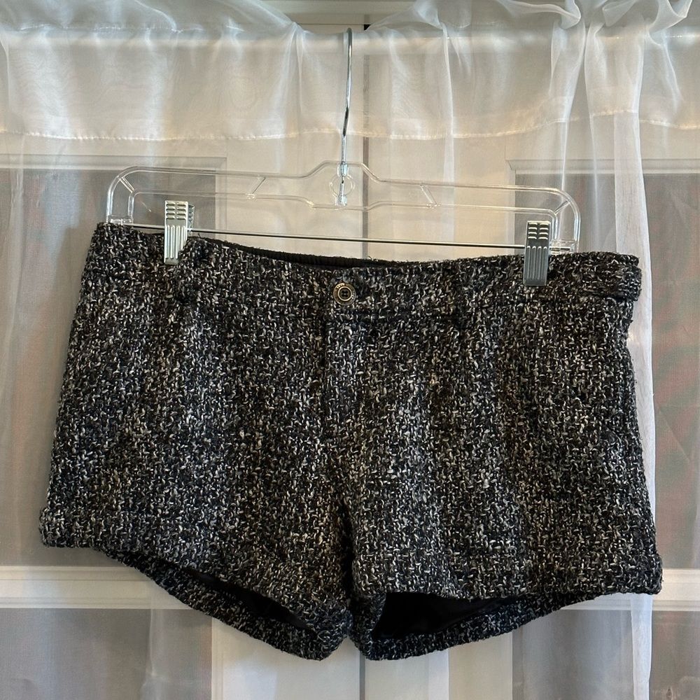 Esley black & white lined tweed shorts - Medium